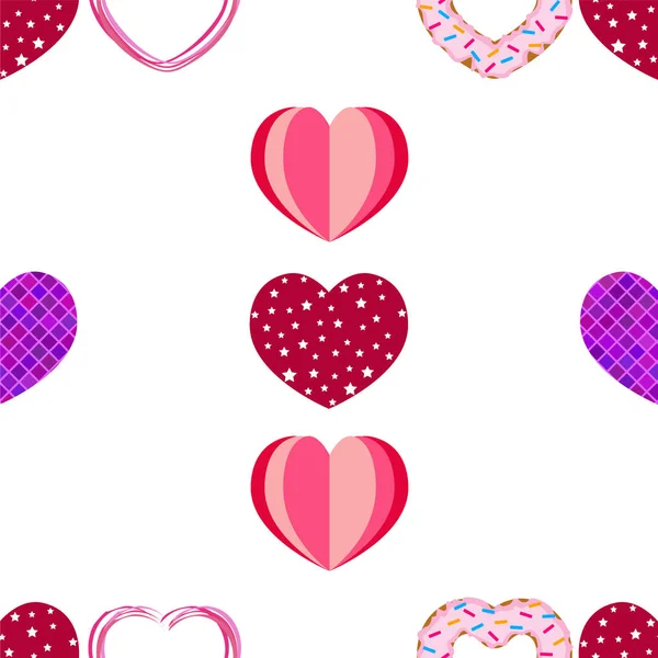 Antecedentes románticos abstractos con corazones. Fondo vectorial para el día de San Valentín . — Vector de stock