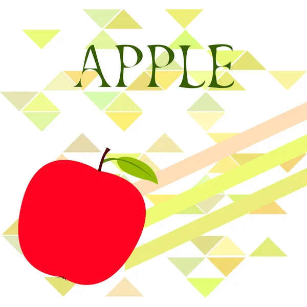 Ilustración Vectorial Del Marco Apple Diseño Tarjeta Vectorial Con Manzana — Archivo Imágenes Vectoriales