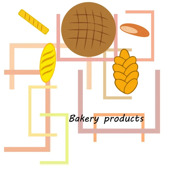 矢量图的烘焙产品食物集合 — 图库矢量图片
