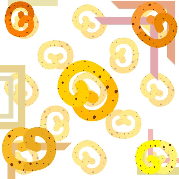 Pretzel Cocción tradicional. Ilustración para el Oktoberfest de vacaciones. Alemania. En Munich. Snack a cerveza. Café. Snack Bar. Pan. Panadería . — Archivo Imágenes Vectoriales