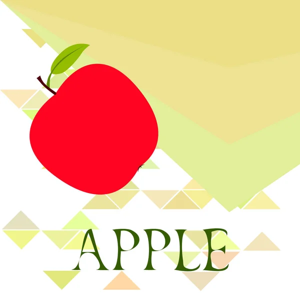 Apple çerçeve vektör illüstrasyon. Elma ve yaprak ile vektör kartı tasarımı. — Stok Vektör