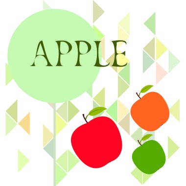 Apple çerçeve vektör illüstrasyon. Elma ve yaprak ile vektör kartı tasarımı.