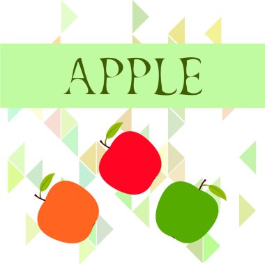 Apple çerçeve vektör illüstrasyon. Elma ve yaprak ile vektör kartı tasarımı.