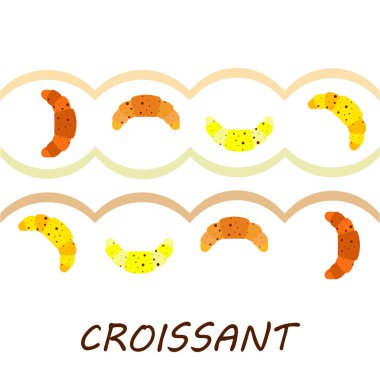 Kruvasan ikonu. Kruvasan-vektör ikonunun düz çizimi. Kruvasan sembolü.