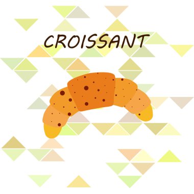 Kruvasan ikonu. Kruvasan-vektör ikonunun düz çizimi. Kruvasan sembolü.