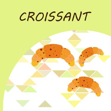 Kruvasan ikonu. Kruvasan-vektör ikonunun düz çizimi. Kruvasan sembolü.