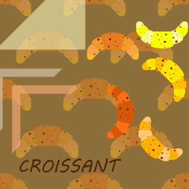 Kruvasan ikonu. Kruvasan-vektör ikonunun düz çizimi. Kruvasan sembolü.