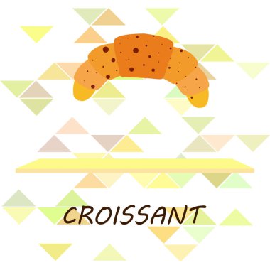 Kruvasan ikonu. Kruvasan-vektör ikonunun düz çizimi. Kruvasan sembolü.