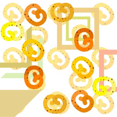 Pretzel geleneksel pişirme. Tatil Oktoberfest için Illustration. Almanya. Münih. Bira için atıştırmak. Cafe. Aperatif Bar. Ekmek. Fırın.