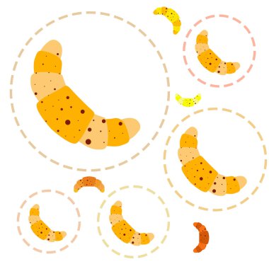 Kruvasan ikonu. Kruvasan-vektör ikonunun düz çizimi. Kruvasan sembolü.