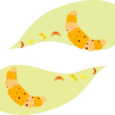 Kruvasan ikonu. Kruvasan-vektör ikonunun düz çizimi. Kruvasan sembolü.