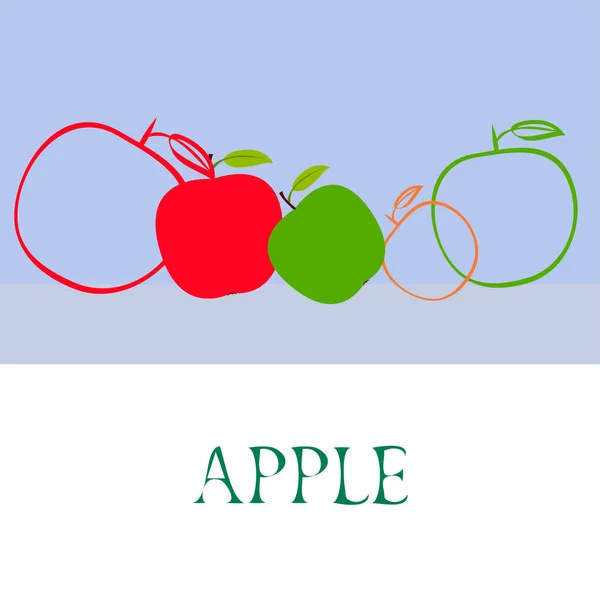 Ilustración Vectorial Del Marco Apple Diseño Tarjeta Vectorial Con Manzana — Archivo Imágenes Vectoriales