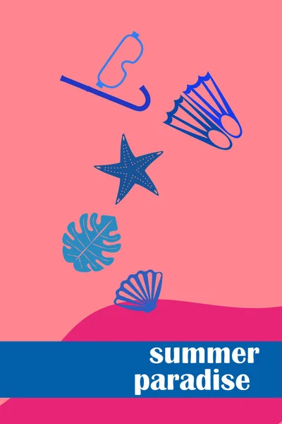 Conjunto vectorial de elementos de diseño marino subacuático. Buceo. Vista superior . — Archivo Imágenes Vectoriales