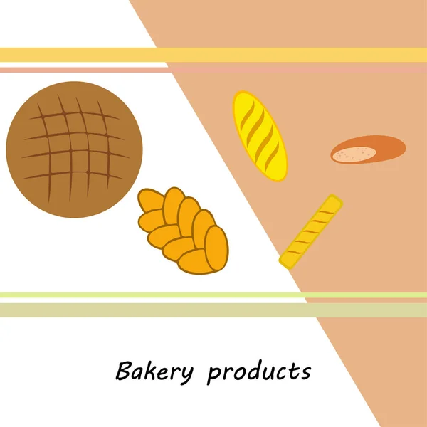 Ilustração vetorial da coleção de alimentos de produtos de padaria — Vetor de Stock