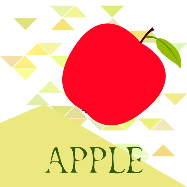 Apple çerçeve vektör illüstrasyon. Elma ve yaprak ile vektör kartı tasarımı. — Stok Vektör