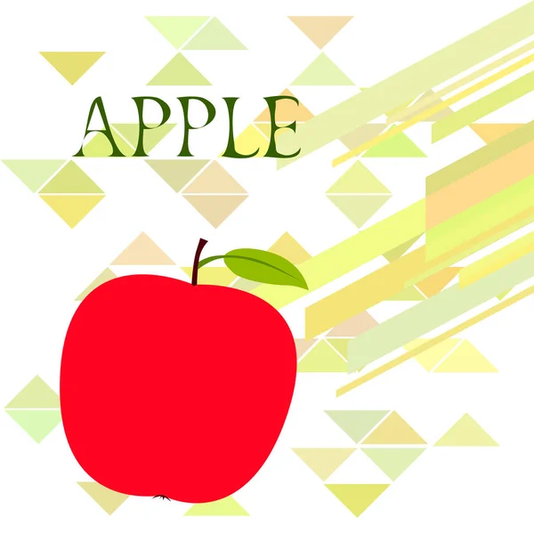 Яблуко Рамка Векторні Ілюстрації Дизайн Векторної Картки Яблуком Листям — стоковий вектор