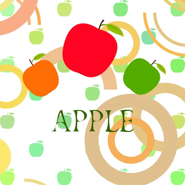 Απεικόνιση Διανυσματικών Πλαισίων Apple Σχεδίαση Διανυσματικής Κάρτας Μήλο Και Φύλλο — Διανυσματικό Αρχείο