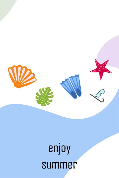 Conjunto vectorial de elementos de diseño marino subacuático. Buceo. Vista superior . — Vector de stock