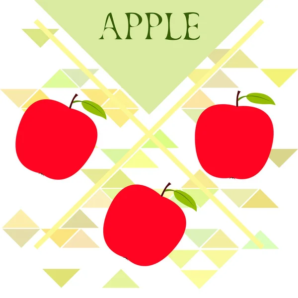 Illustration Vectorielle Cadre Apple Conception Carte Vectorielle Avec Pomme Feuille — Image vectorielle