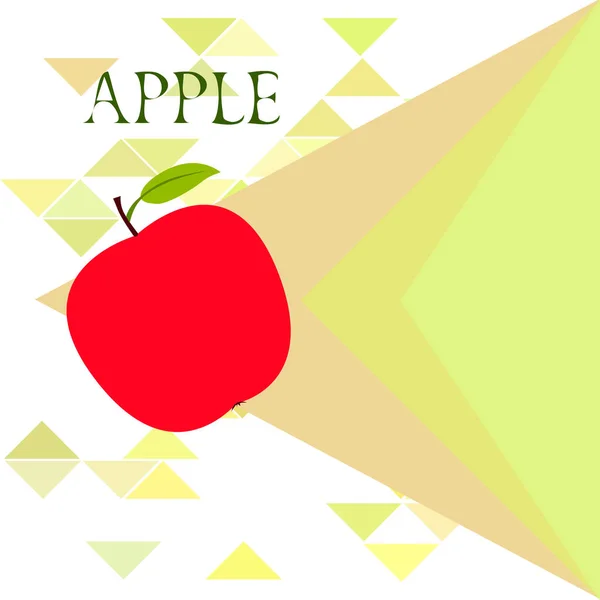 Ilustración vectorial del marco Apple. Diseño de tarjeta vectorial con manzana y hoja . — Vector de stock