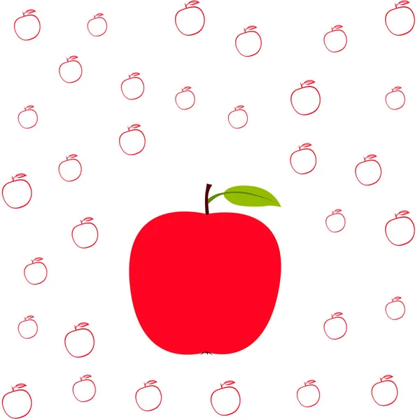 Ilustración Vectorial Del Marco Apple Diseño Tarjeta Vectorial Con Manzana — Archivo Imágenes Vectoriales