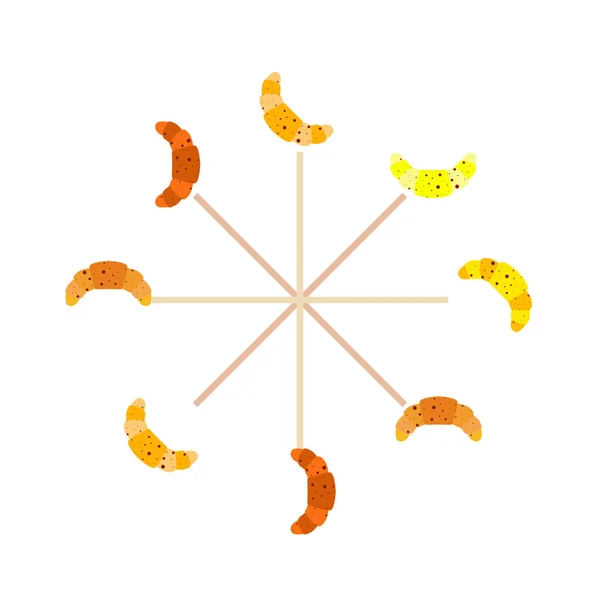 Icono de croissant. ilustración plana de croissant - icono de vector. símbolo de signo de croissant — Vector de stock