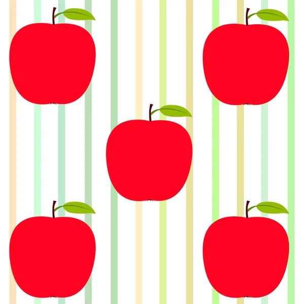 Apple Frame Vector Illustratie Vector Kaart Ontwerp Met Appel Blad — Stockvector