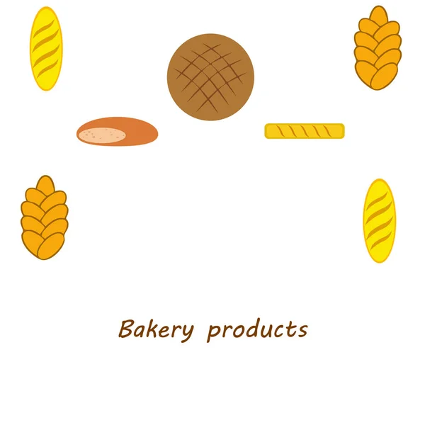 Векторна ілюстрація колекції продуктів харчування хлібобулочних виробів — стоковий вектор
