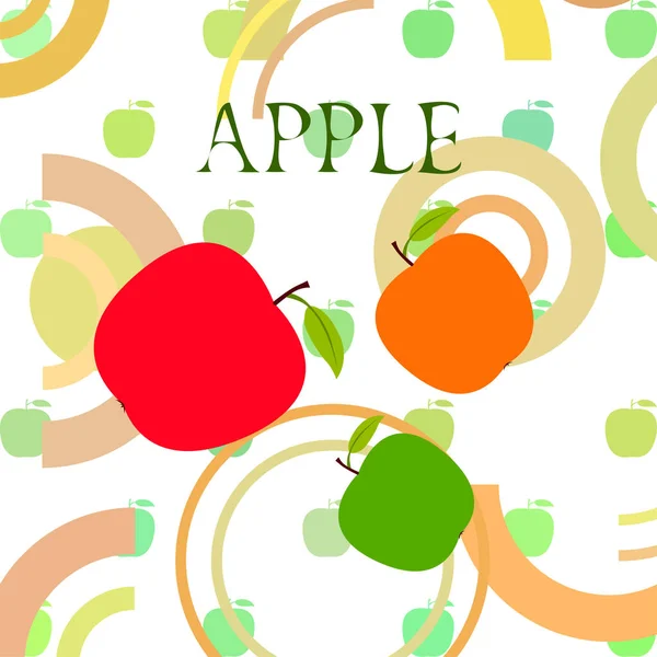 Ilustración Vectorial Del Marco Apple Diseño Tarjeta Vectorial Con Manzana — Archivo Imágenes Vectoriales