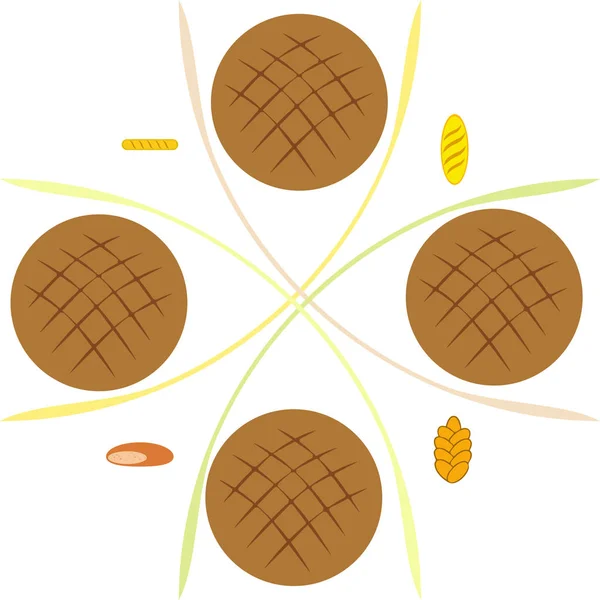 Vektorové ilustrace z pekárny výrobků potravin kolekce — Stockový vektor