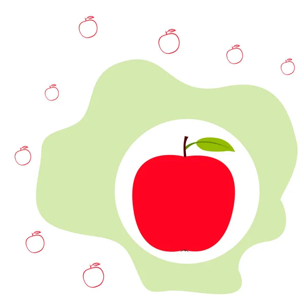 Ilustración Vectorial Del Marco Apple Diseño Tarjeta Vectorial Con Manzana — Archivo Imágenes Vectoriales