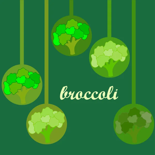 Brócoli, verdura fresca. Cartel de alimentos orgánicos. Diseño del mercado de agricultores. Fondo vectorial . — Vector de stock