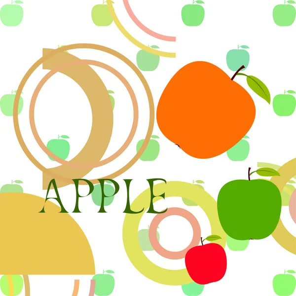 Ilustración Vectorial Del Marco Apple Diseño Tarjeta Vectorial Con Manzana — Archivo Imágenes Vectoriales