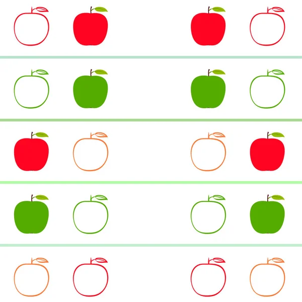 Apfelrahmenvektorillustration Vektorkartendesign Mit Apfel Und Blatt — Stockvektor