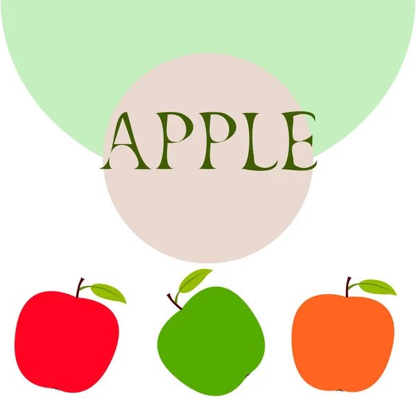 Ilustración Vectorial Del Marco Apple Diseño Tarjeta Vectorial Con Manzana — Archivo Imágenes Vectoriales