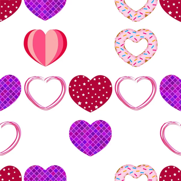 Abstracte romantische achtergrond met harten. Vector achtergrond voor Valentijnsdag. — Stockvector