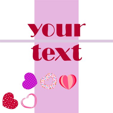 Kalpli soyut romantik arka plan. Sevgililer Günü için vektör zemin.