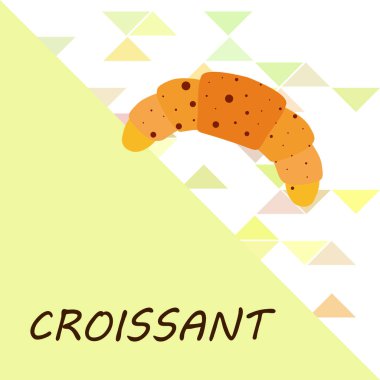 Kruvasan ikonu. Kruvasan-vektör ikonunun düz çizimi. Kruvasan sembolü.