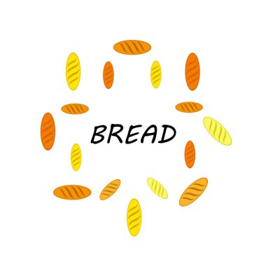 Fırın geçmişi. Çizgi grafikleri. Ekmek koleksiyonu. Ekmek Evi. Üst görünüm illüstrasyonu işleniyor. Vektör illüstrasyonu