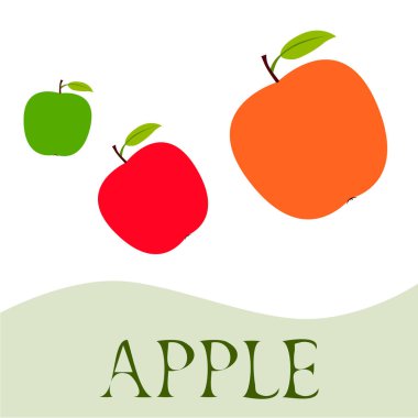 Apple çerçeve vektör illüstrasyon. Elma ve yaprak ile vektör kartı tasarımı.