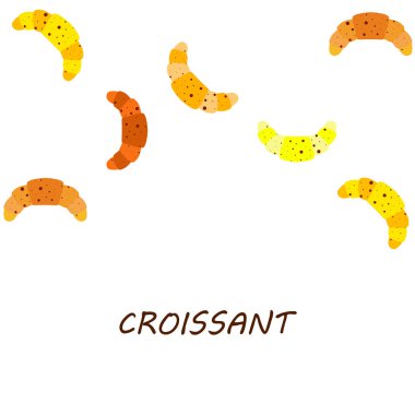 Kruvasan ikonu. Kruvasan-vektör ikonunun düz çizimi. Kruvasan sembolü.