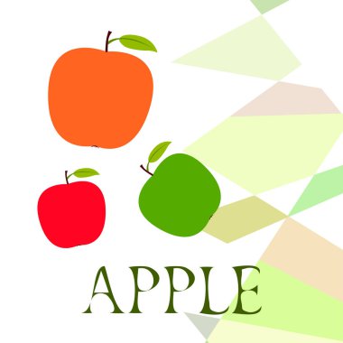 Apple çerçeve vektör illüstrasyon. Elma ve yaprak ile vektör kartı tasarımı.