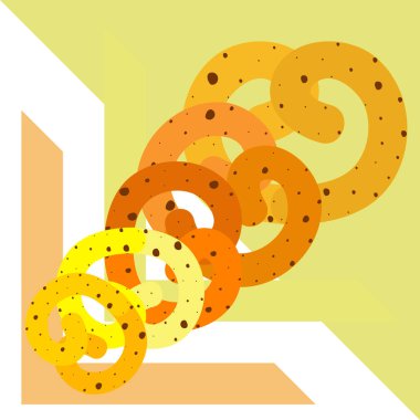 Pretzel geleneksel pişirme. Tatil Oktoberfest için Illustration. Almanya. Münih. Bira için atıştırmak. Cafe. Aperatif Bar. Ekmek. Fırın.