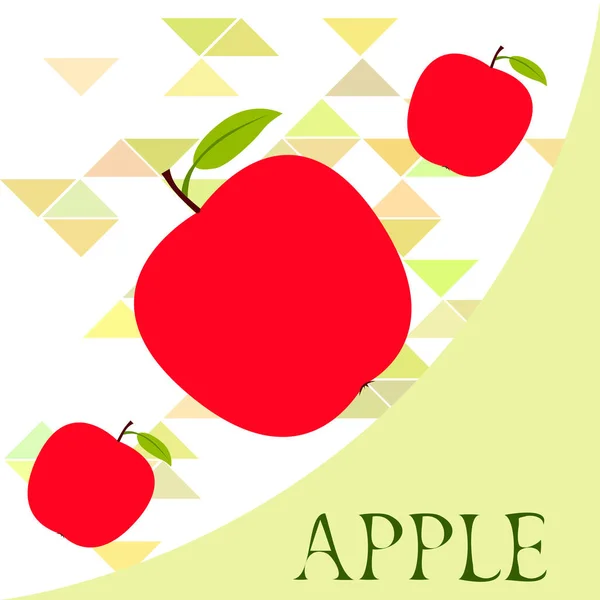 Apfelrahmenvektorillustration. Vektorkartendesign mit Apfel und Blatt. — Stockvektor