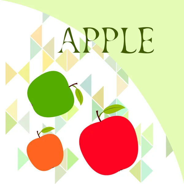 Illustration Vectorielle Cadre Apple Conception Carte Vectorielle Avec Pomme Feuille — Image vectorielle