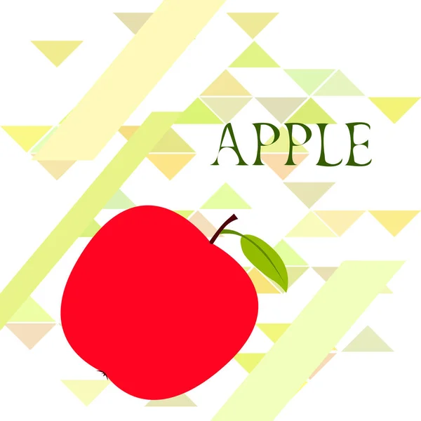 Illustration Vectorielle Cadre Apple Conception Carte Vectorielle Avec Pomme Feuille — Image vectorielle