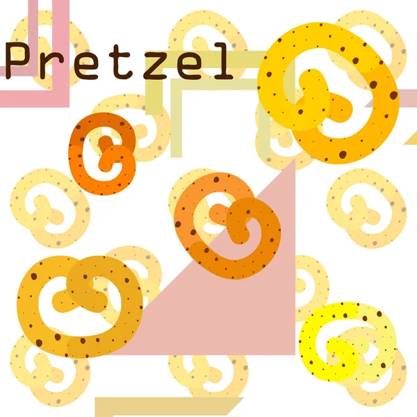 Pretzel Tradizionale cottura. Illustrazione per la festa Oktoberfest. Germania. Monaco. Uno spuntino alla birra. Caffè. Snack Bar. Pane. Panificio . — Vettoriale Stock