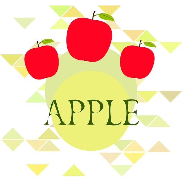 Ilustración vectorial del marco Apple. Diseño de tarjeta vectorial con manzana y hoja . — Archivo Imágenes Vectoriales