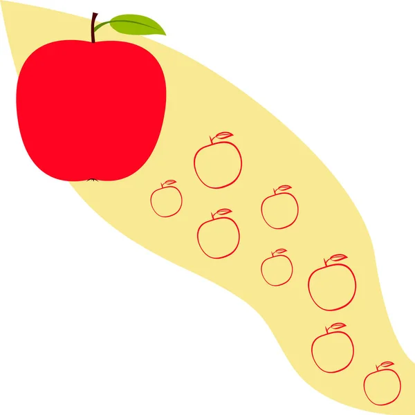 Ilustración Vectorial Del Marco Apple Diseño Tarjeta Vectorial Con Manzana — Archivo Imágenes Vectoriales