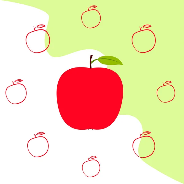 Ilustración Vectorial Del Marco Apple Diseño Tarjeta Vectorial Con Manzana — Archivo Imágenes Vectoriales